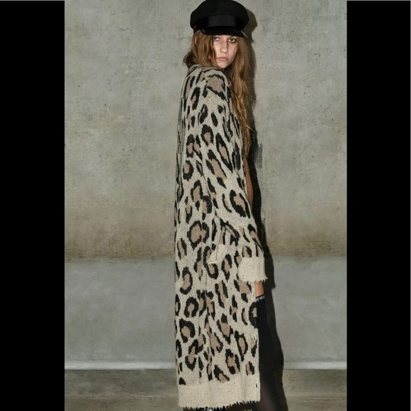 R13 Long Leopard Cardigan. Size small. - Picture 1 of 9